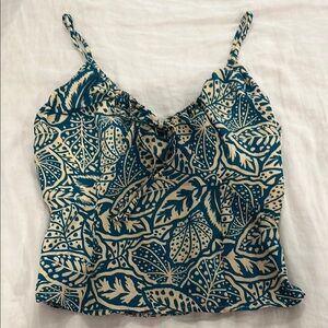 Leaf Print Spaghetti Strap Top